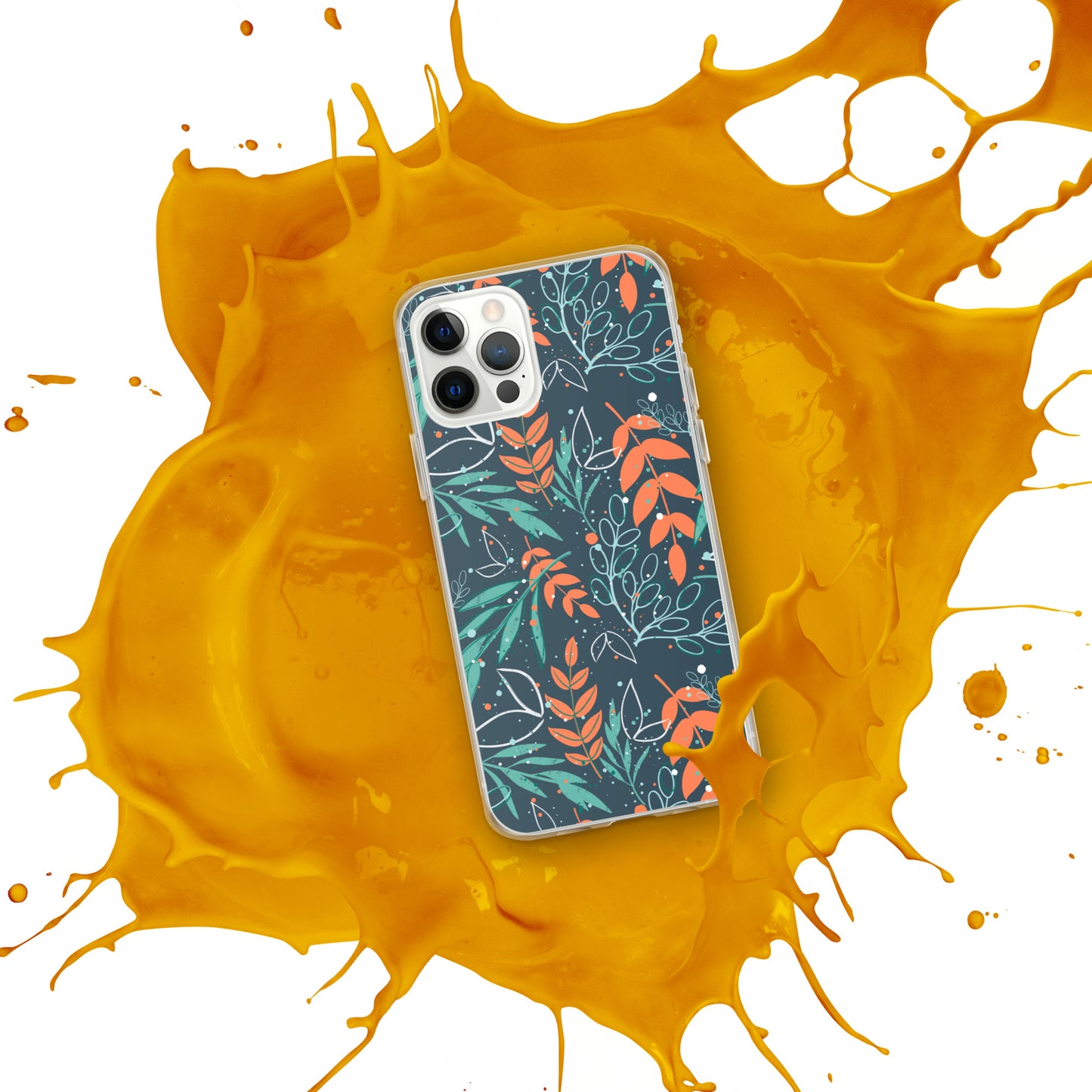 iPhone Case, Leaves blue