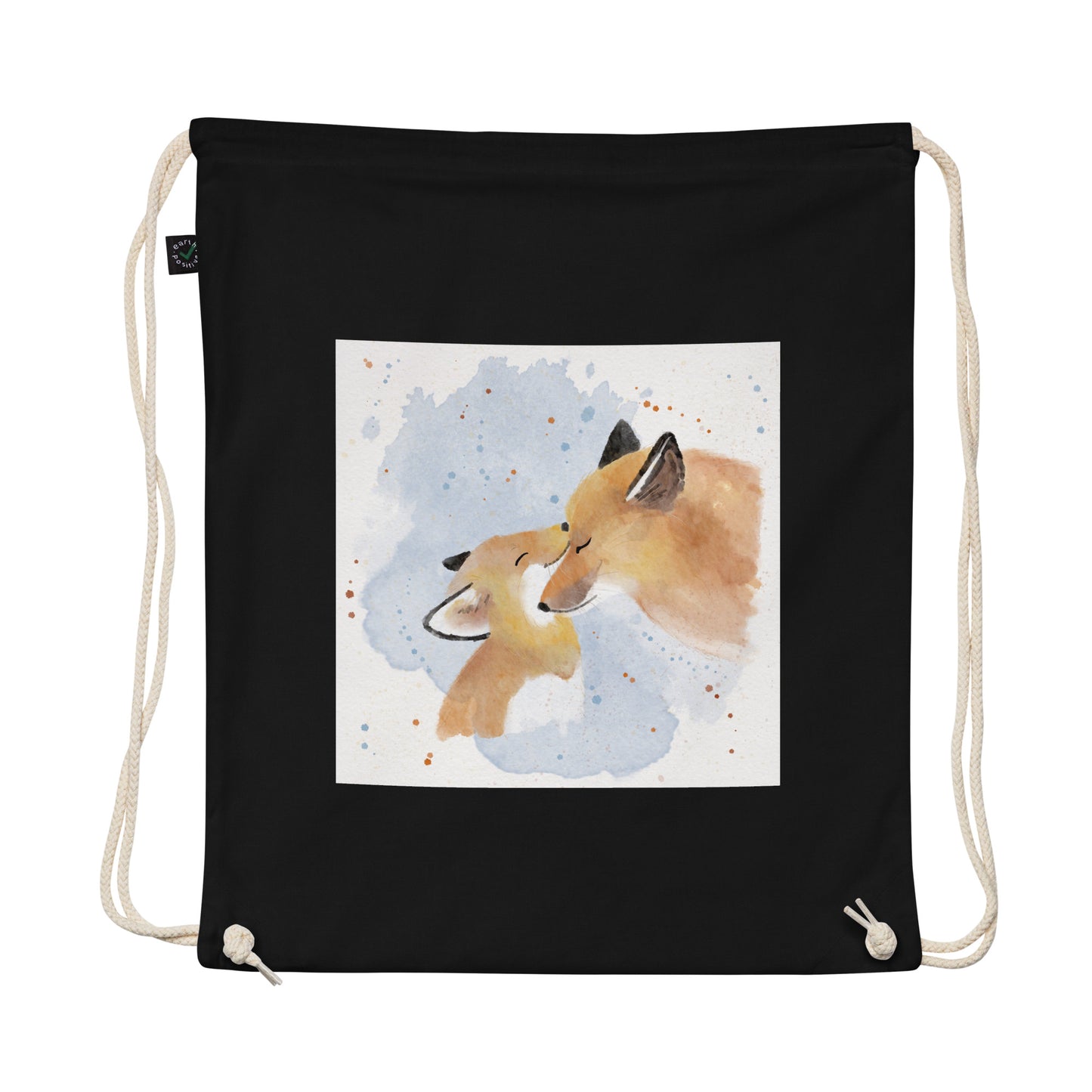 Organic cotton drawstring bag Foxes