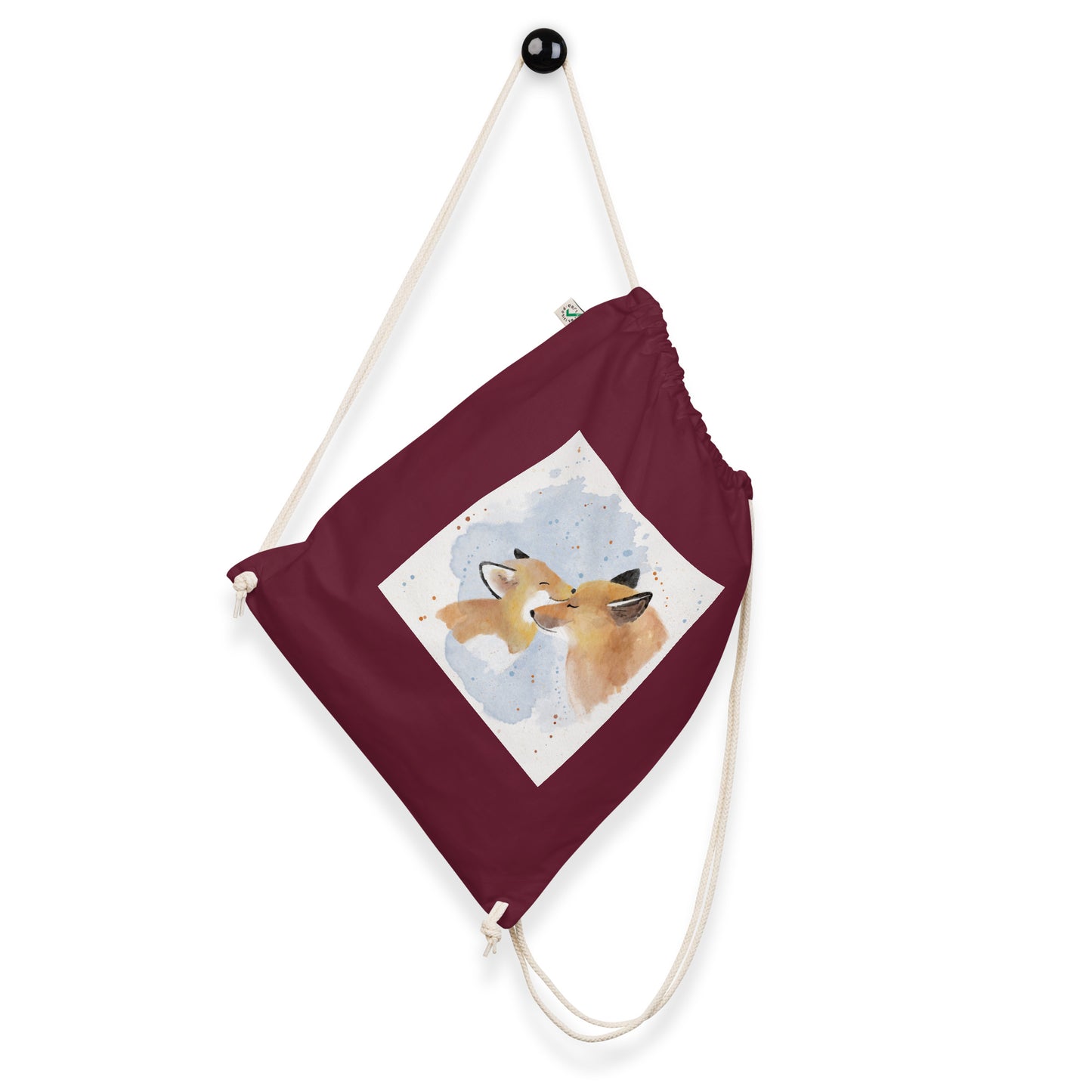 Organic cotton drawstring bag Foxes