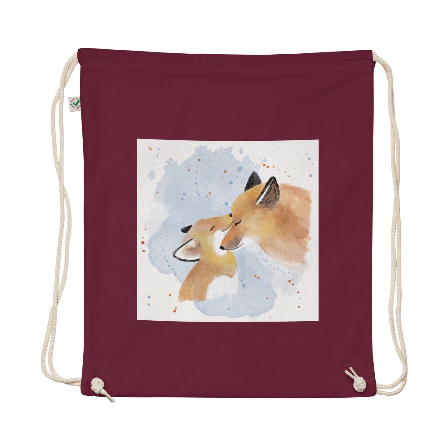 Organic cotton drawstring bag Foxes