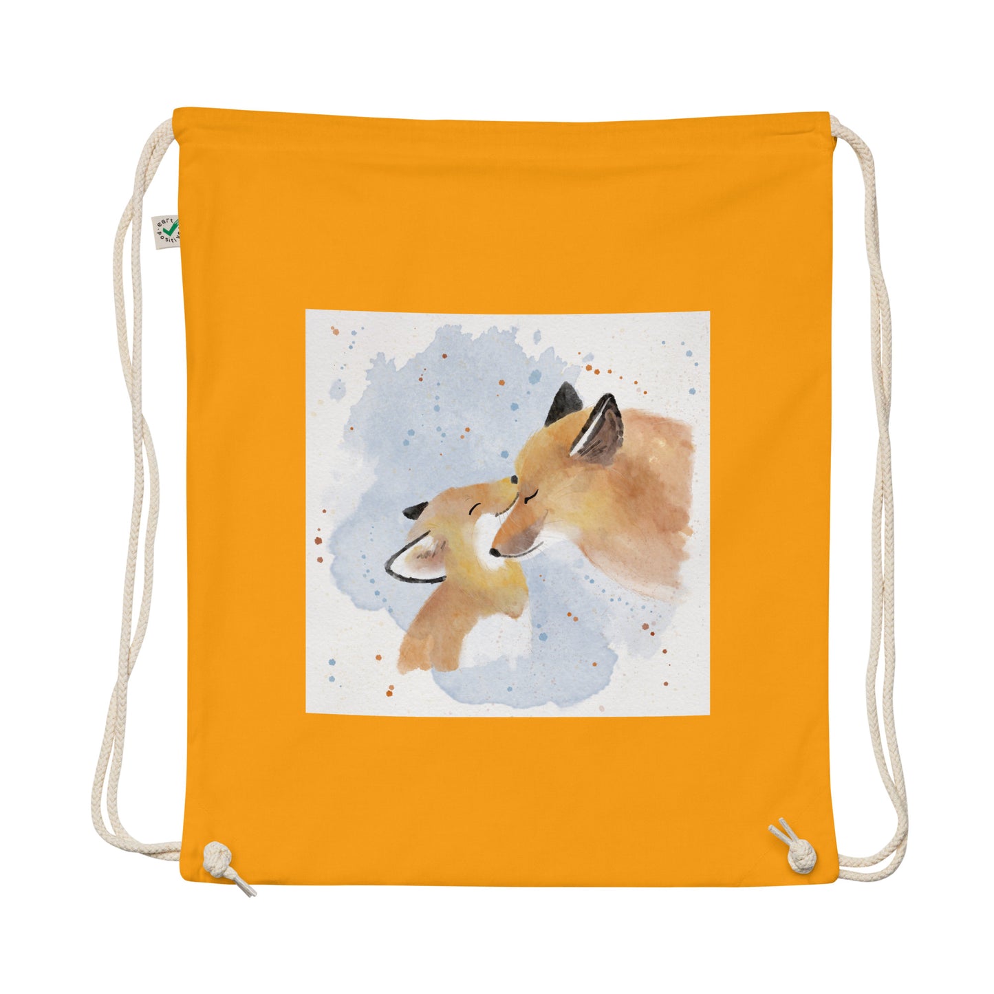 Organic cotton drawstring bag Foxes