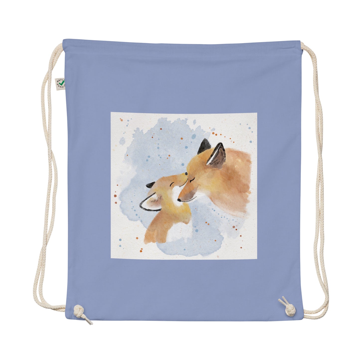 Organic cotton drawstring bag Foxes