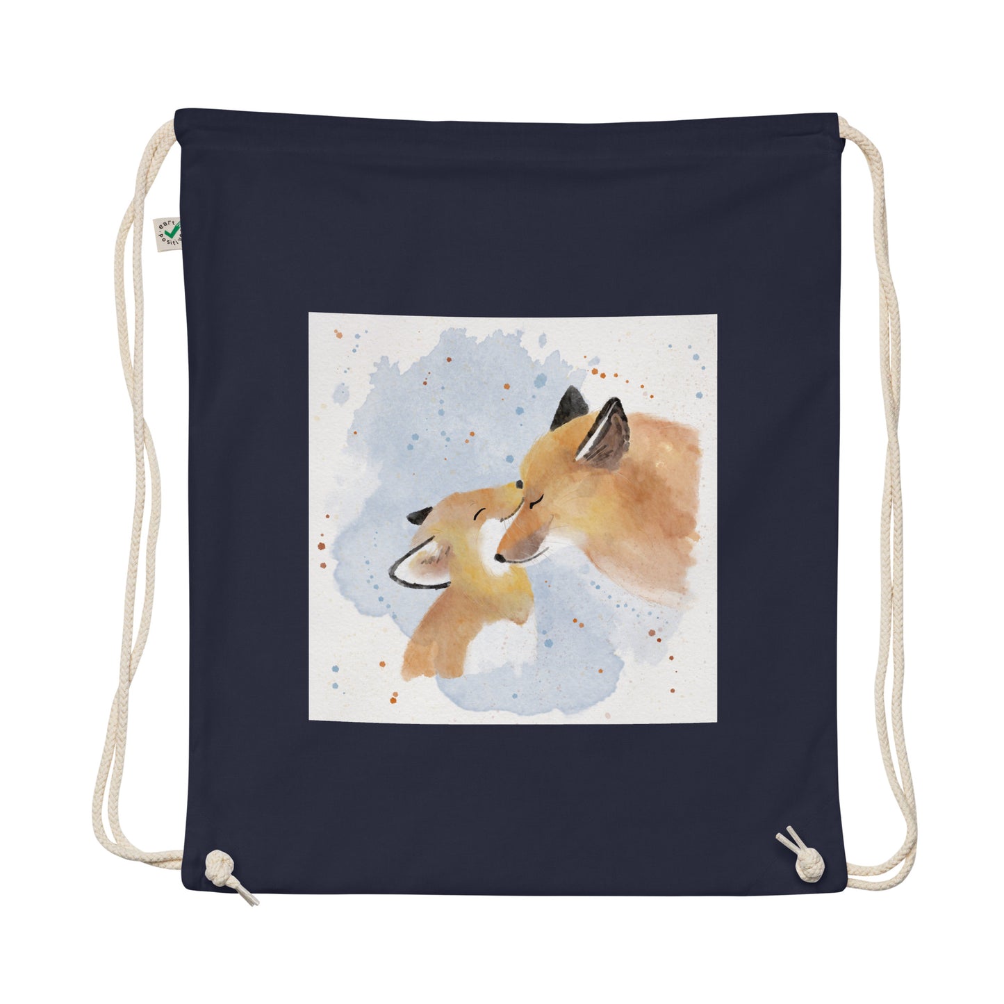 Organic cotton drawstring bag Foxes