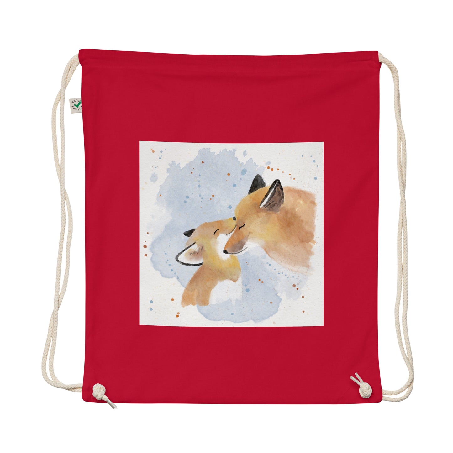 Organic cotton drawstring bag Foxes