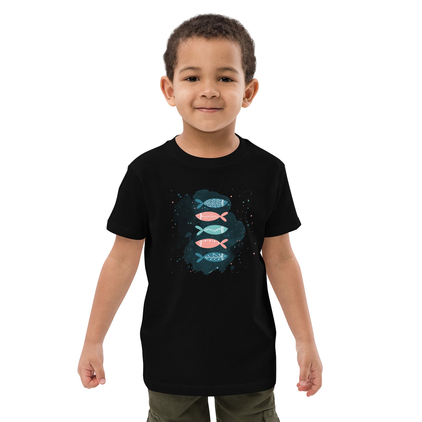 Organic cotton kids t-shirt, Colorful fish
