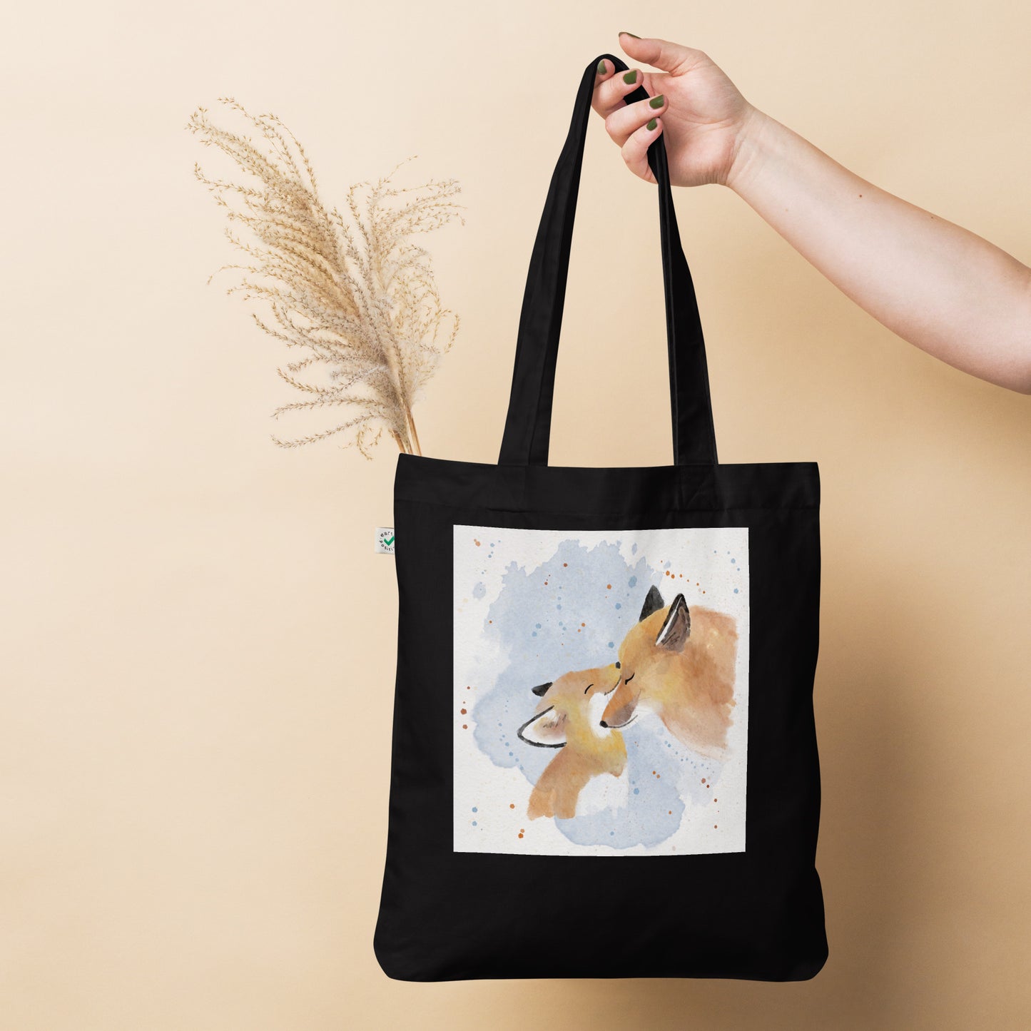 Organic fashion tote bag Foxes