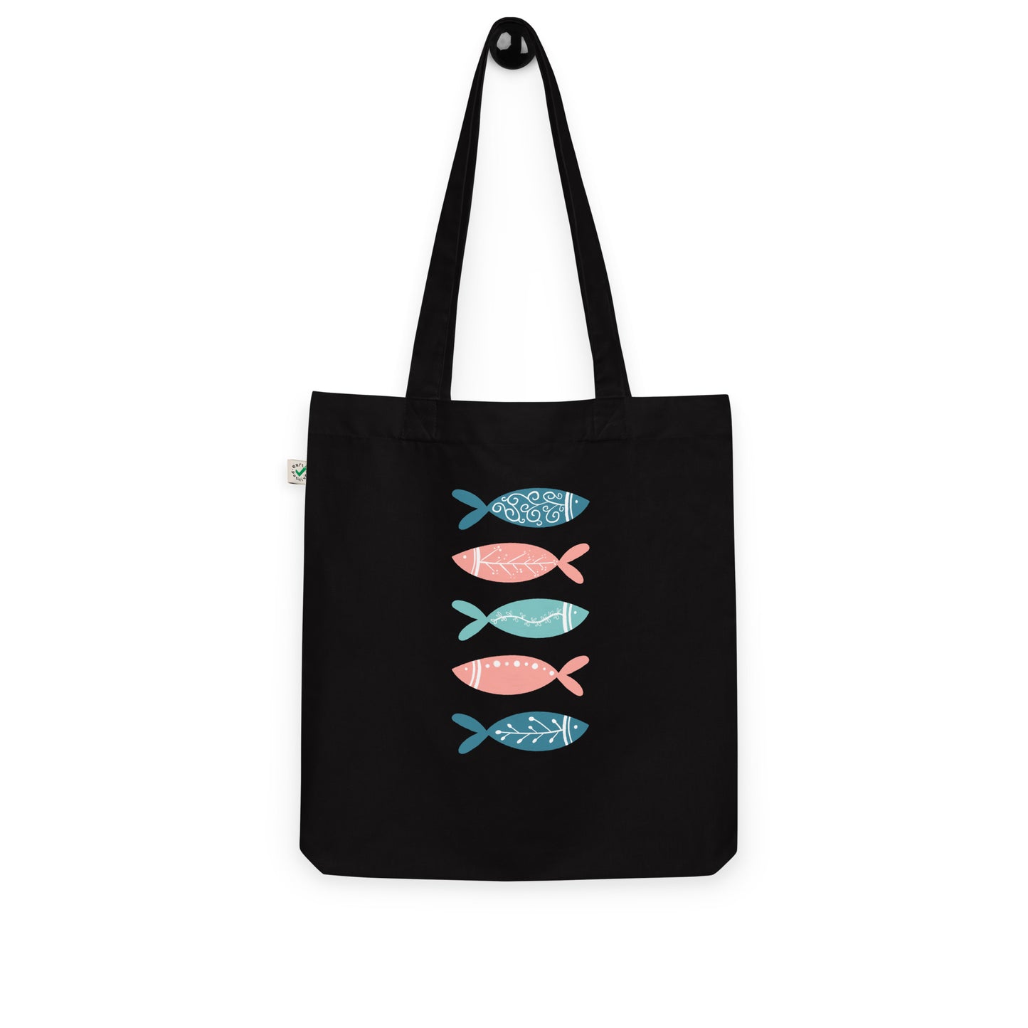 Organic fashion tote bag, Colorful fish