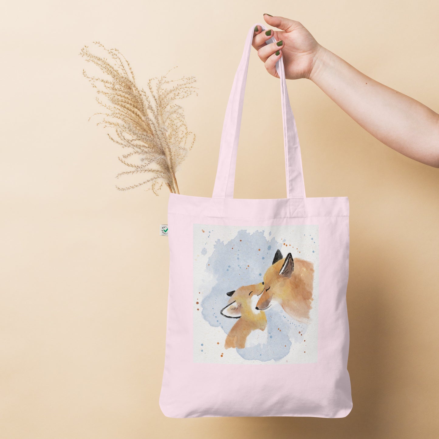 Organic fashion tote bag Foxes