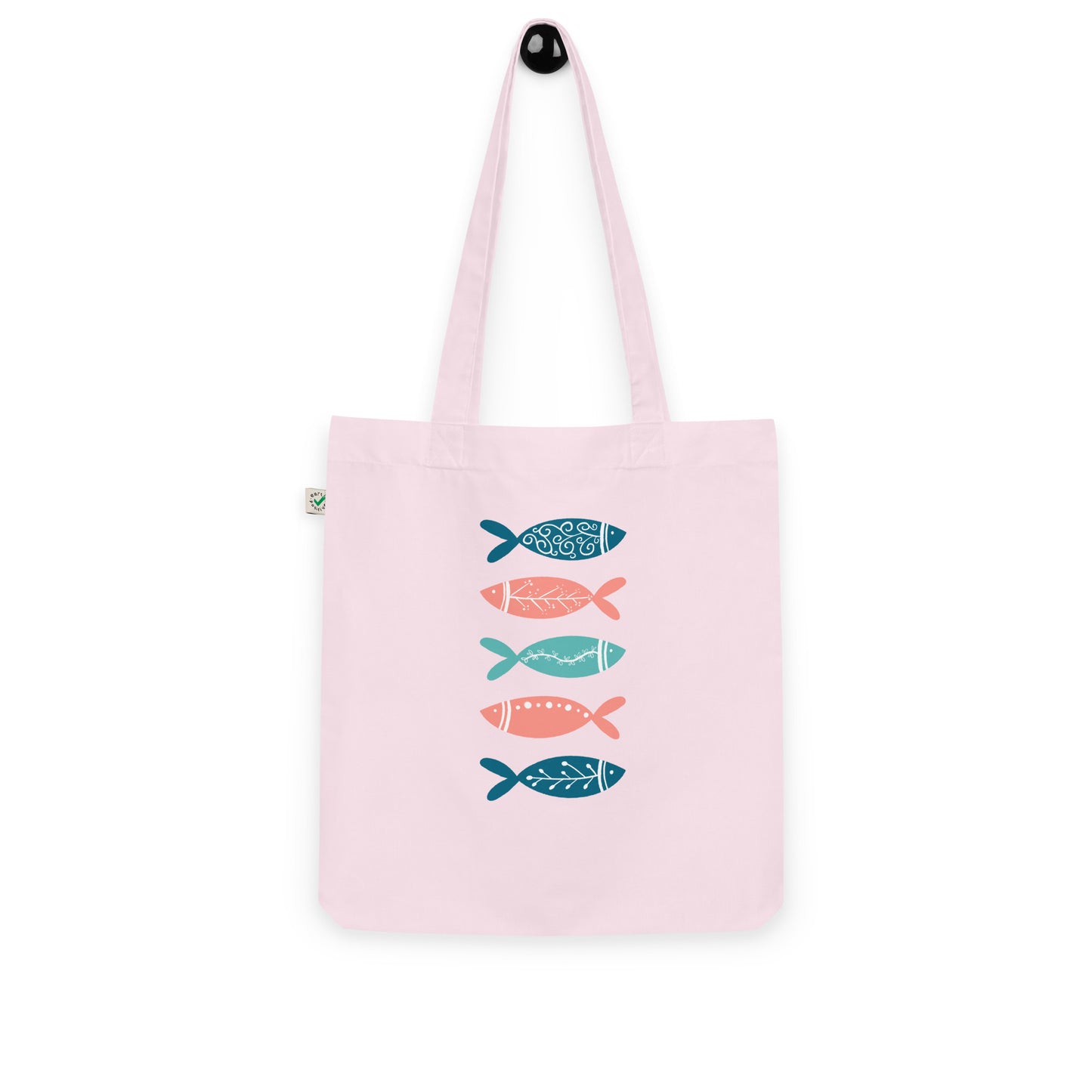 Organic fashion tote bag, Colorful fish