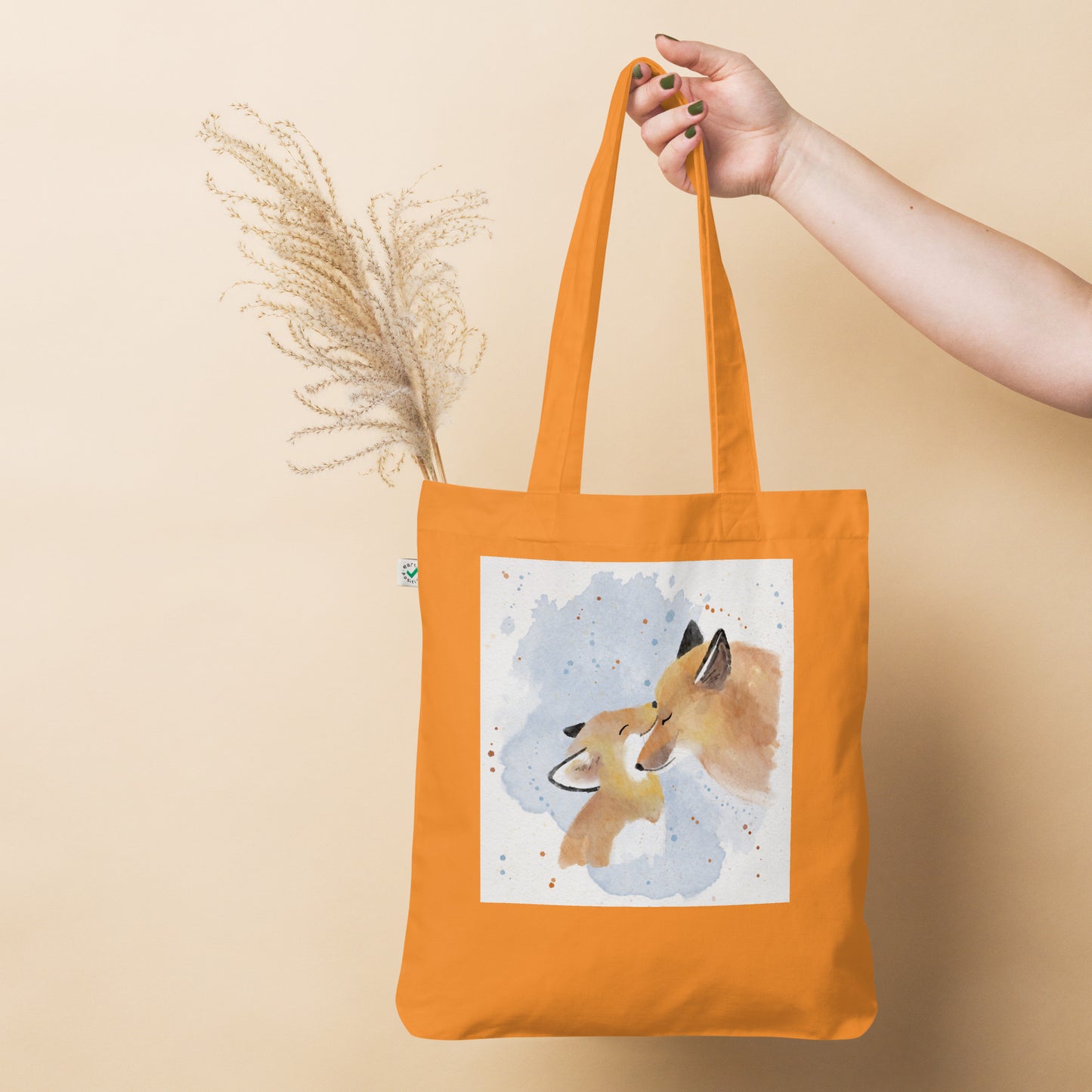 Organic fashion tote bag Foxes