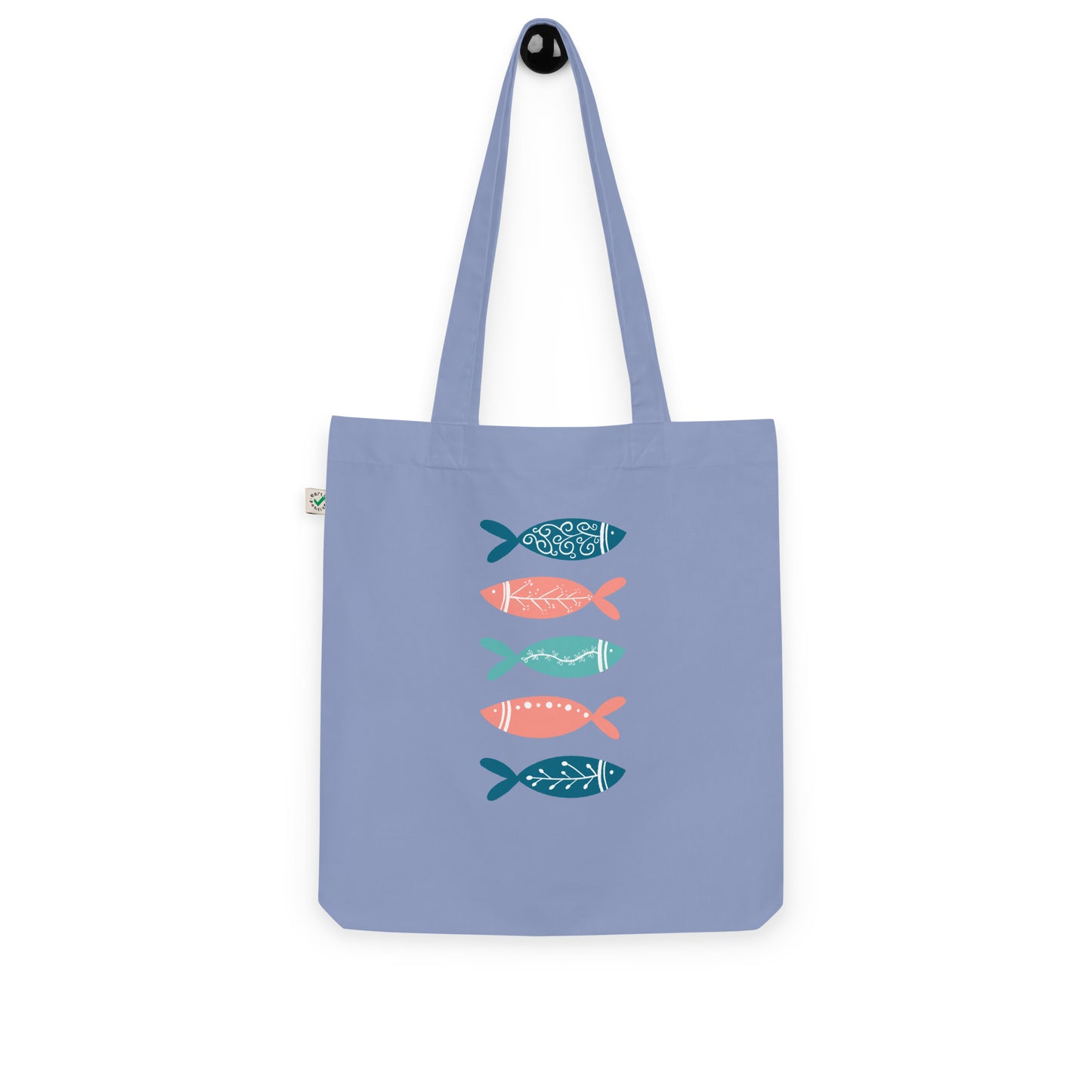 Organic fashion tote bag, Colorful fish