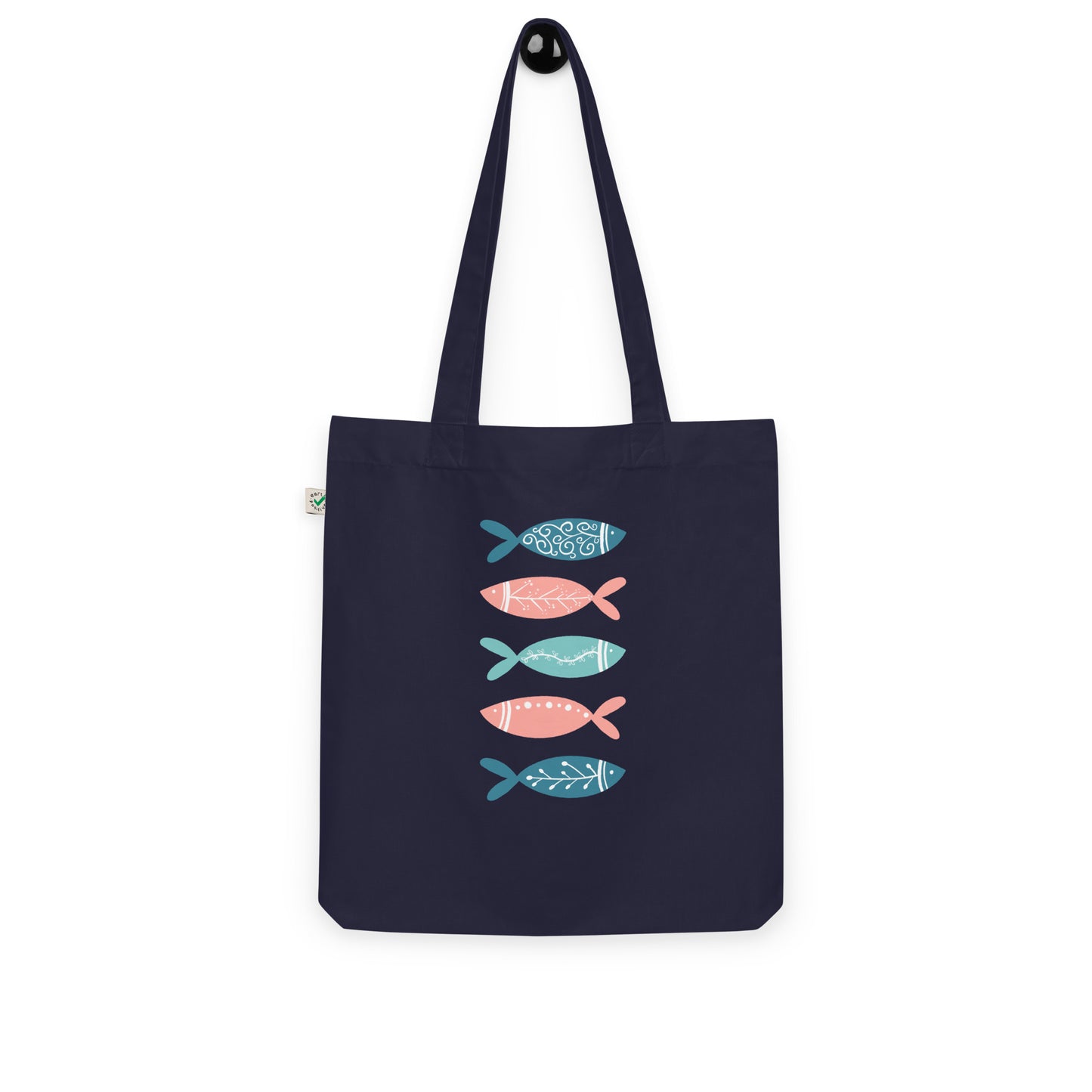Organic fashion tote bag, Colorful fish
