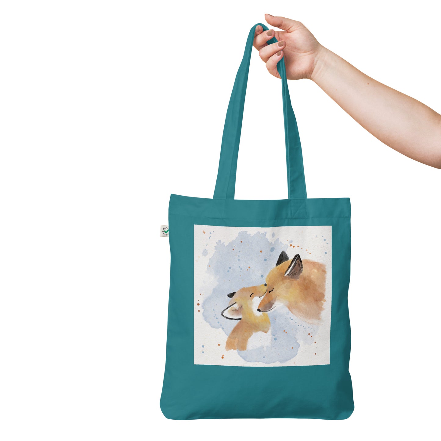 Organic fashion tote bag Foxes
