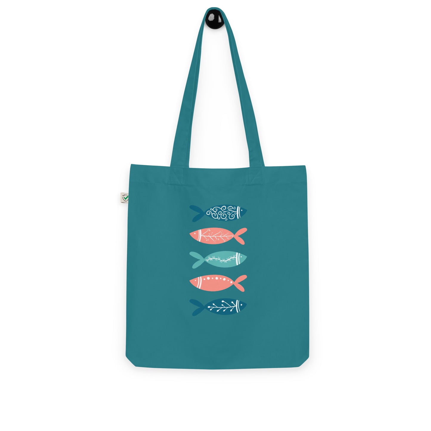 Organic fashion tote bag, Colorful fish
