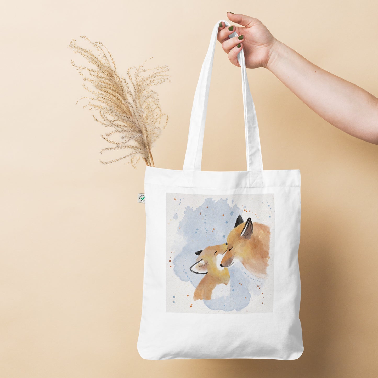 Organic fashion tote bag Foxes
