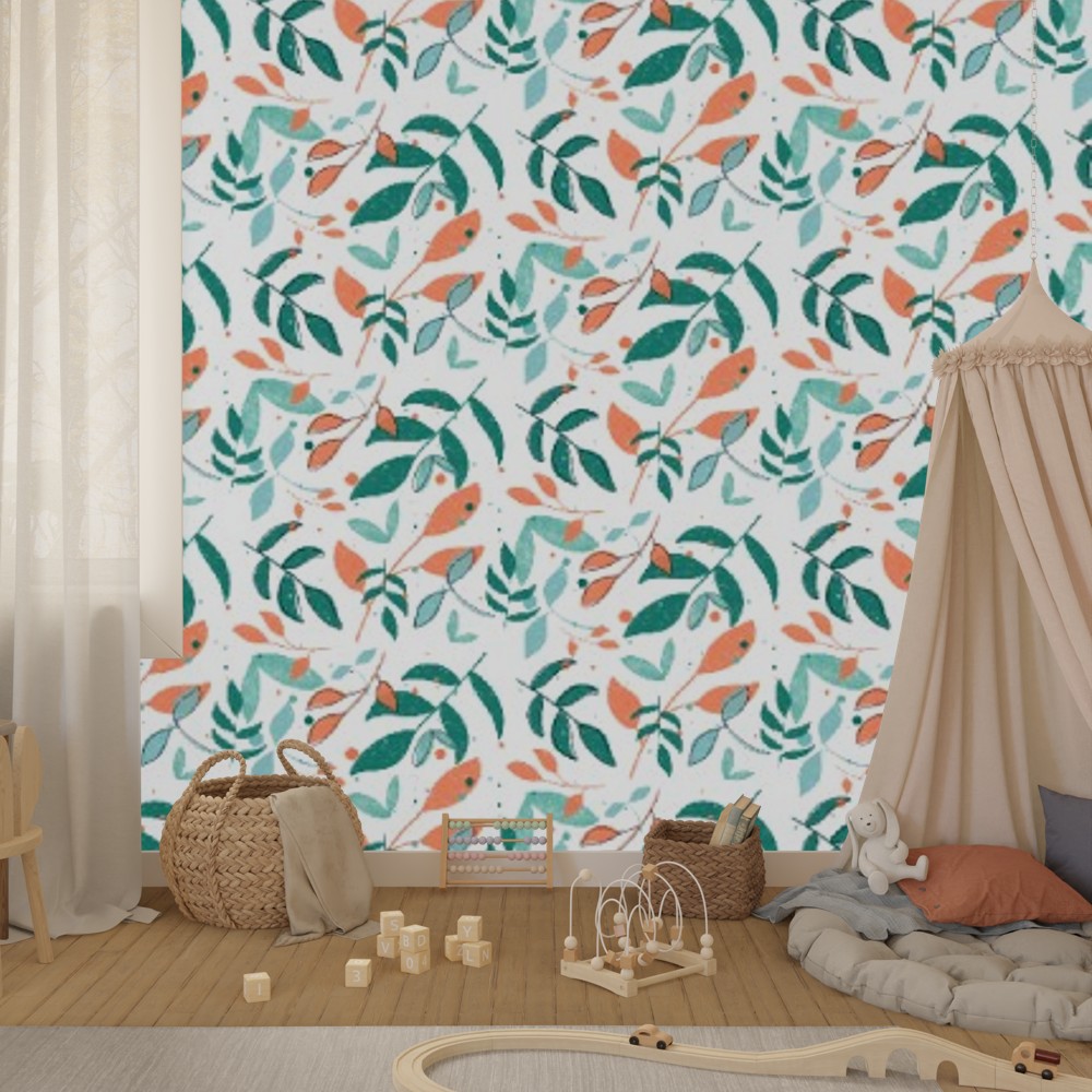 Wallpaper, Leaves white