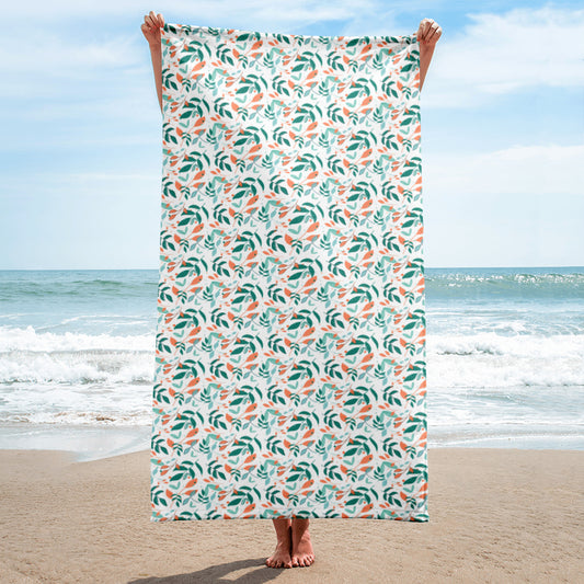 Towel, Leaves white