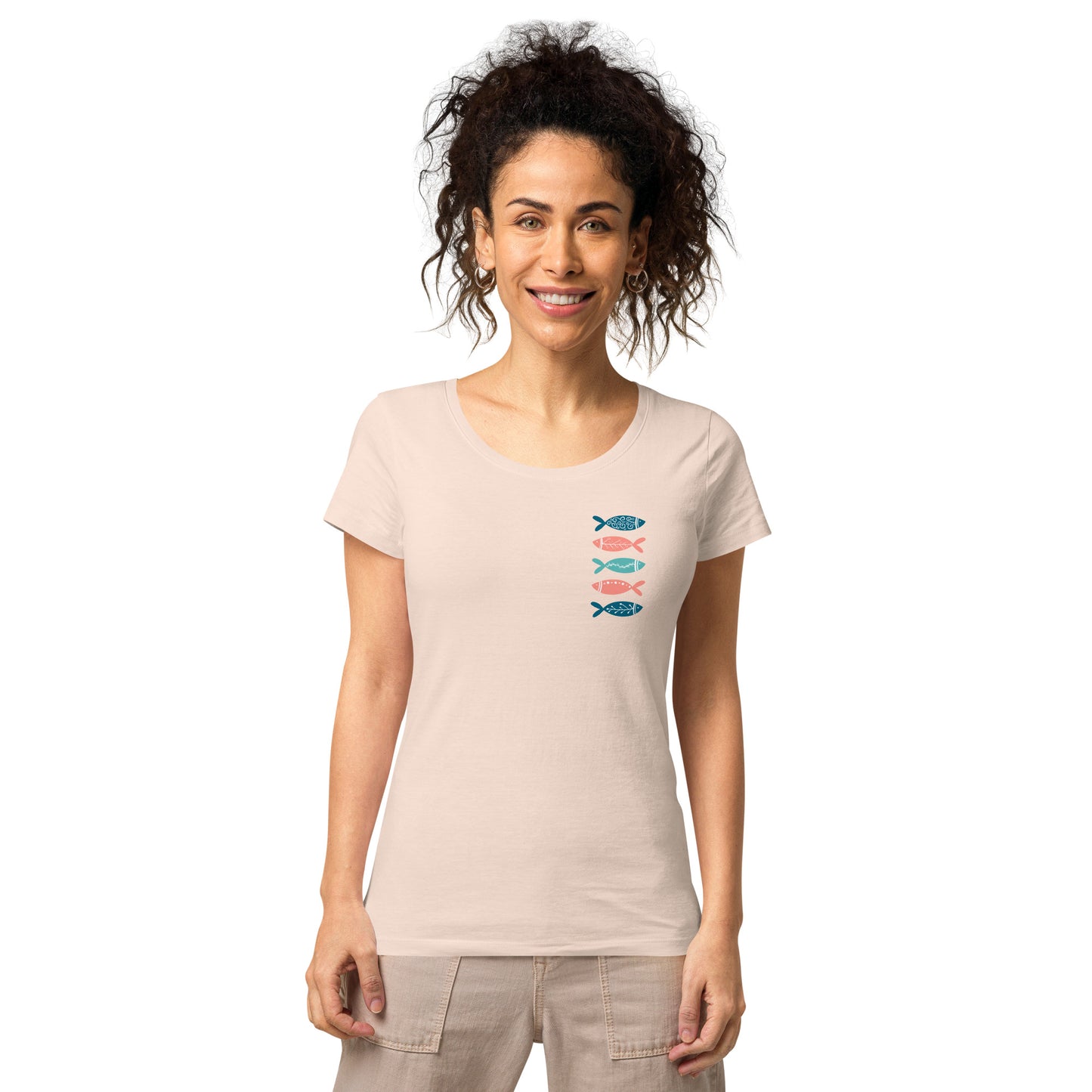 Women’s basic organic t-shirt, Colorful fish