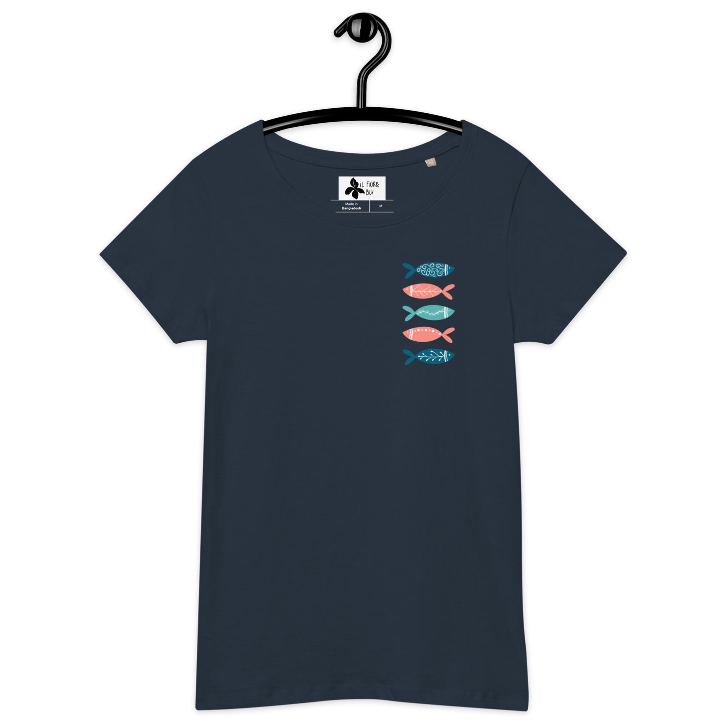Women’s basic organic t-shirt, Colorful fish