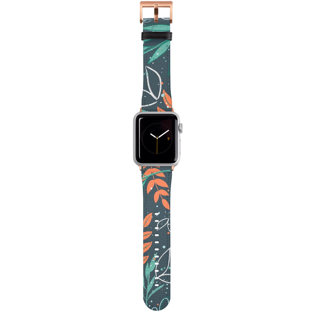 Watch Straps, Leaves blue