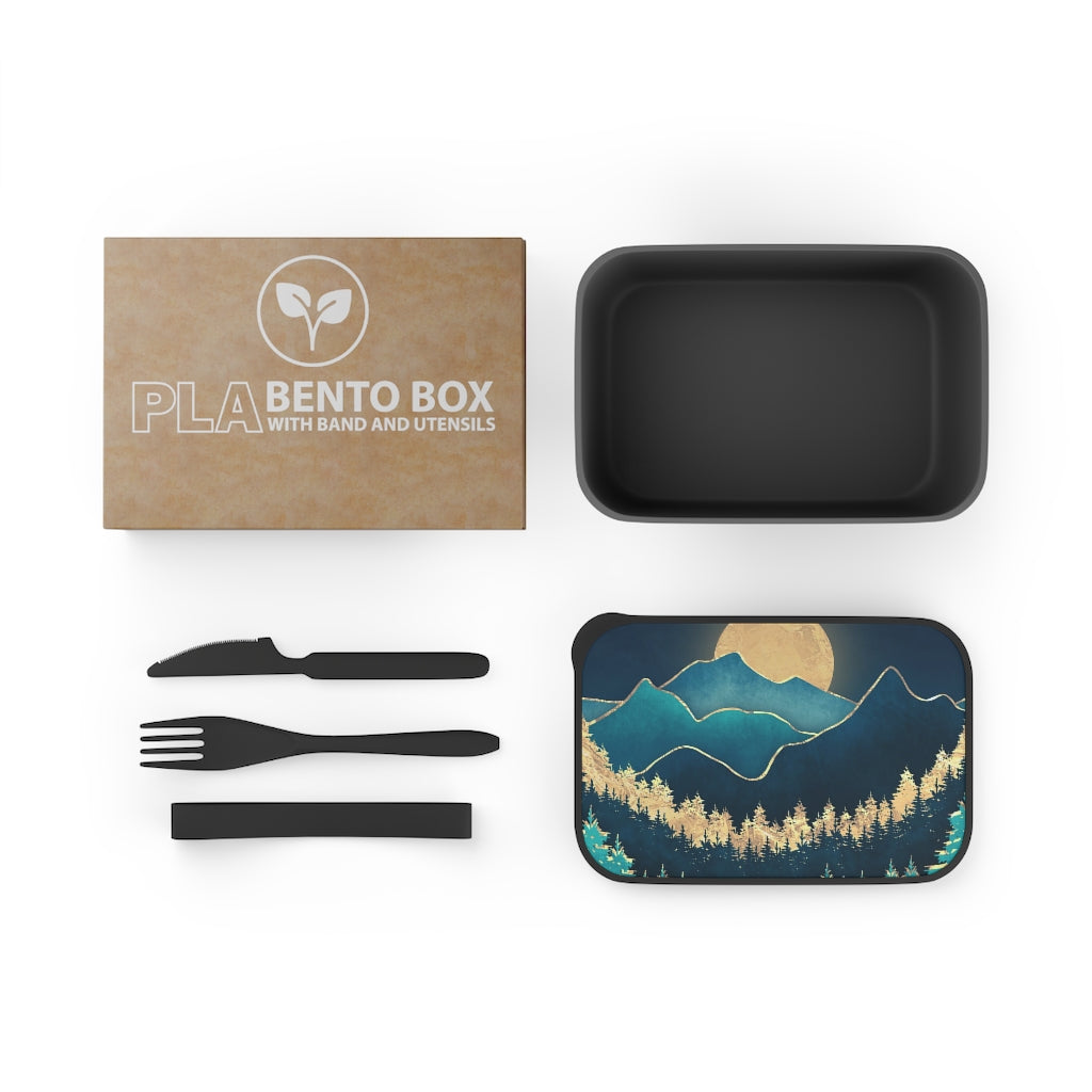 PLA Bento Box with Band and Utensils