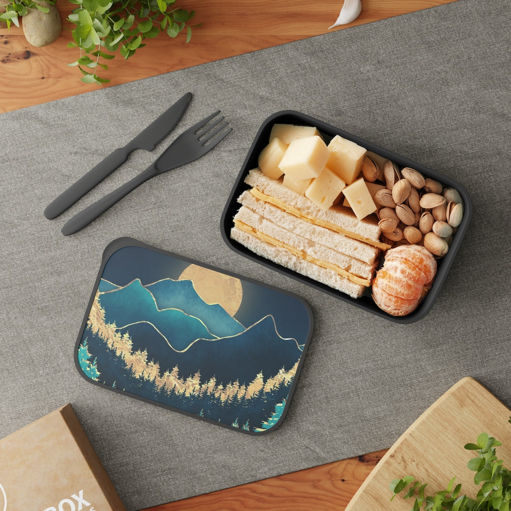 PLA Bento Box with Band and Utensils