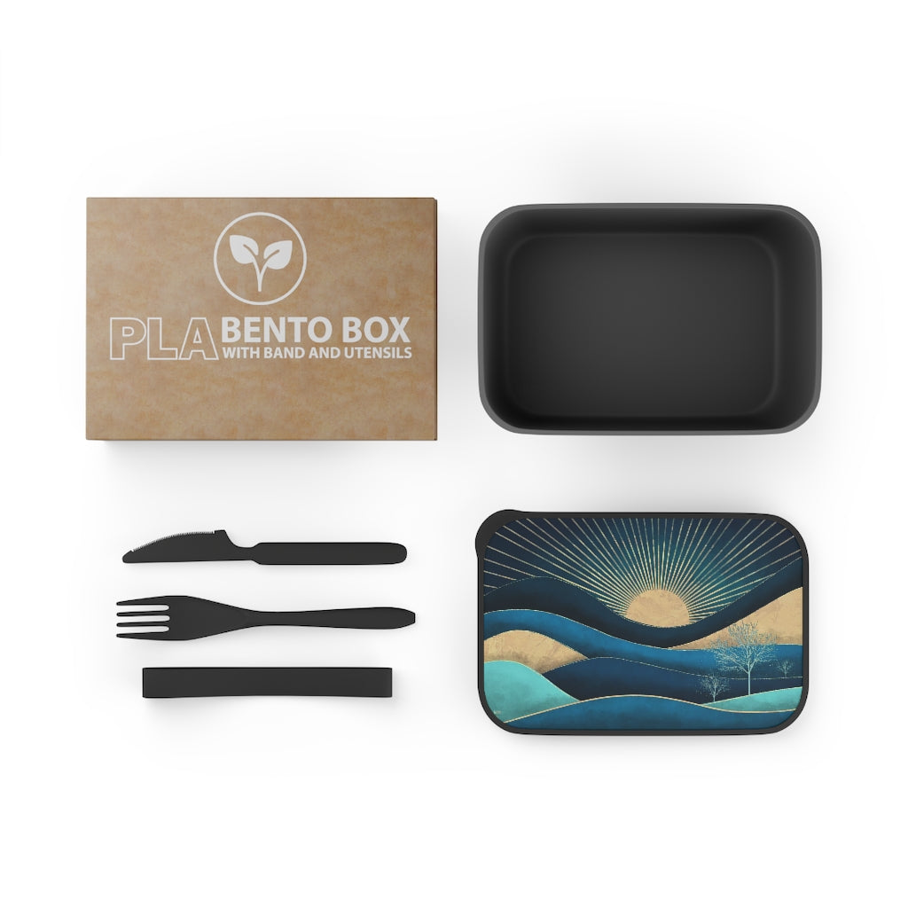 PLA Bento Box with Band and Utensils