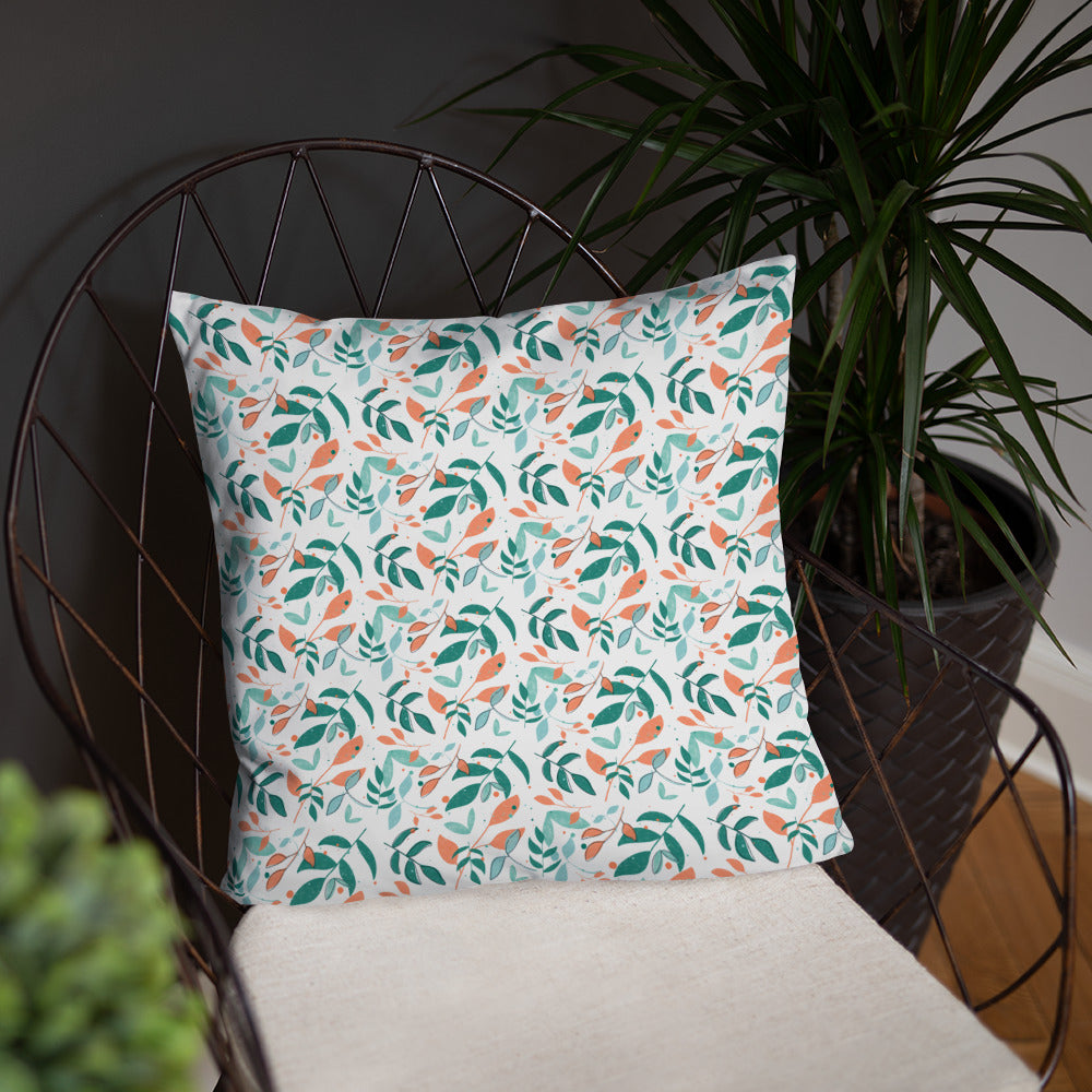 Basic Pillow, Leaves white