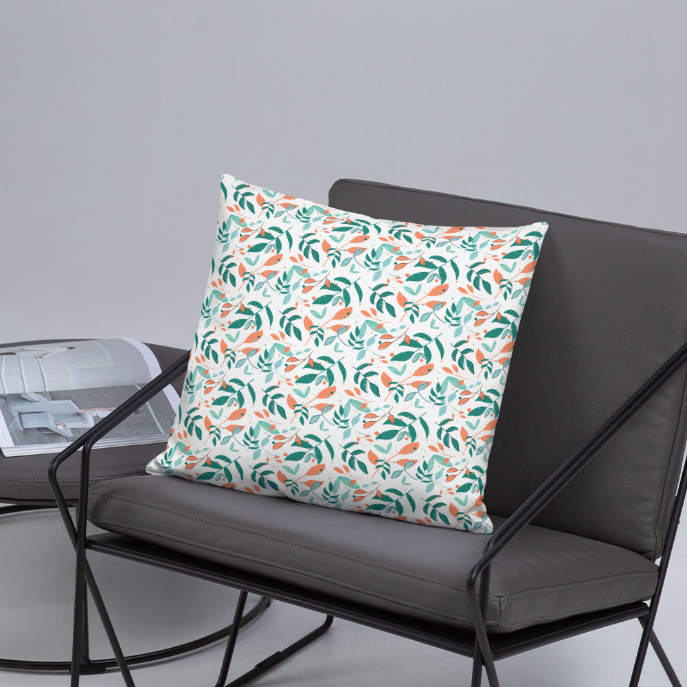 Basic Pillow, Leaves white