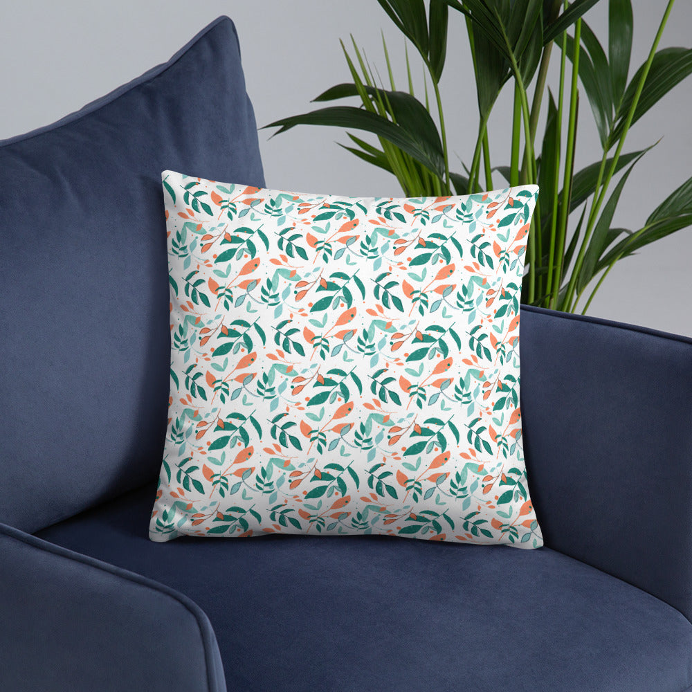 Basic Pillow, Leaves white