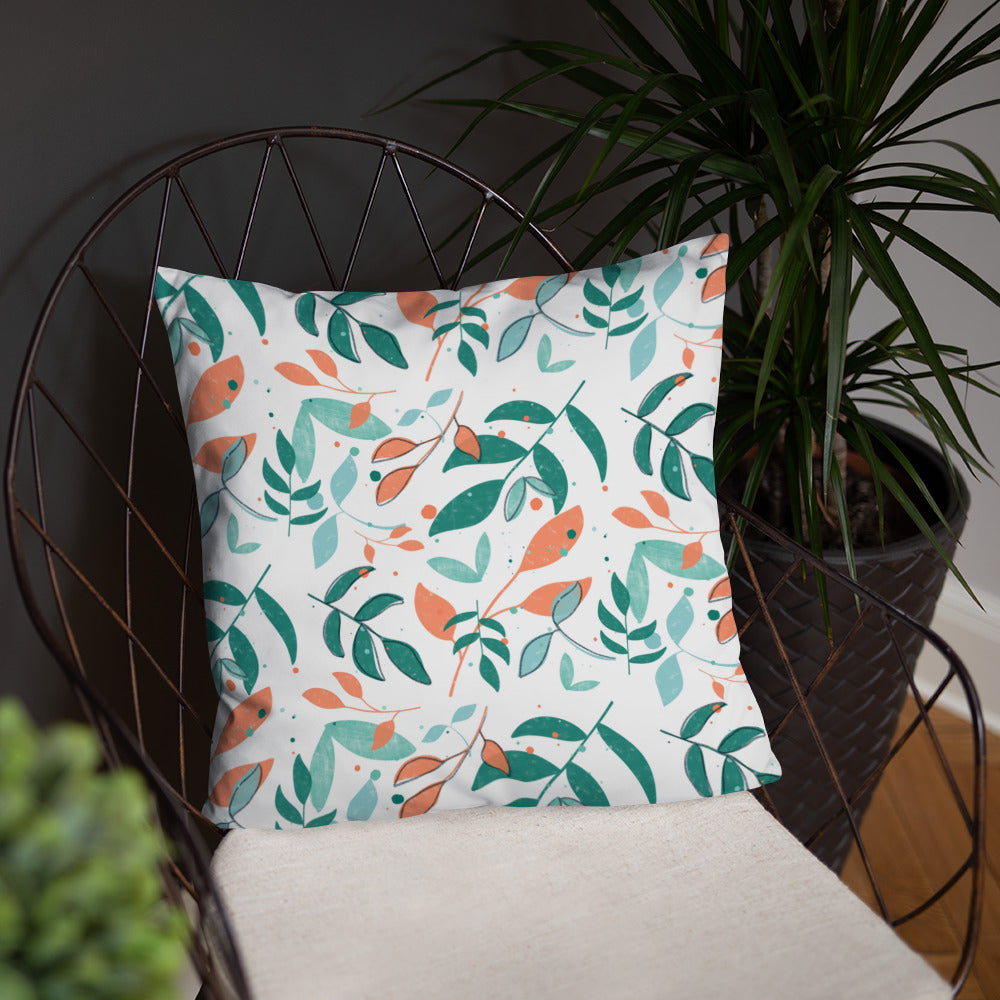 Basic Pillow, Leaves white