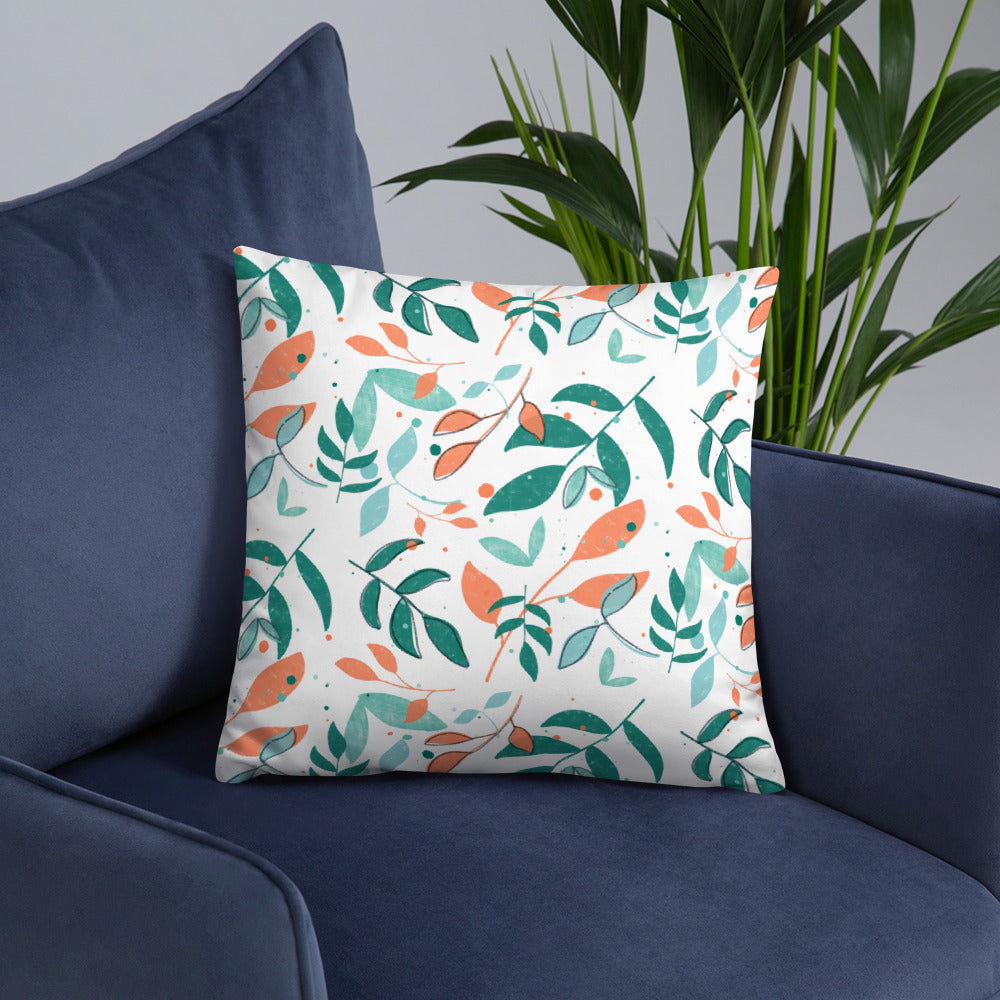 Basic Pillow, Leaves white