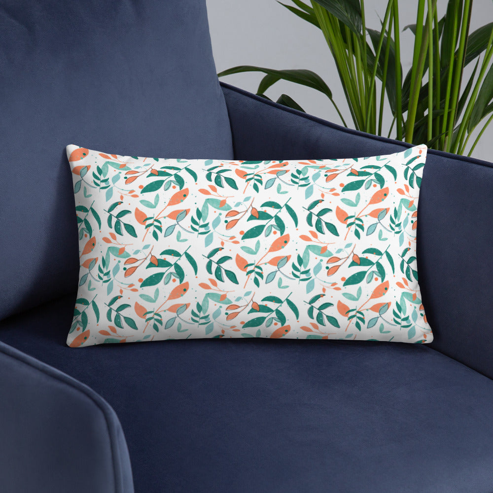 Basic Pillow, Leaves white