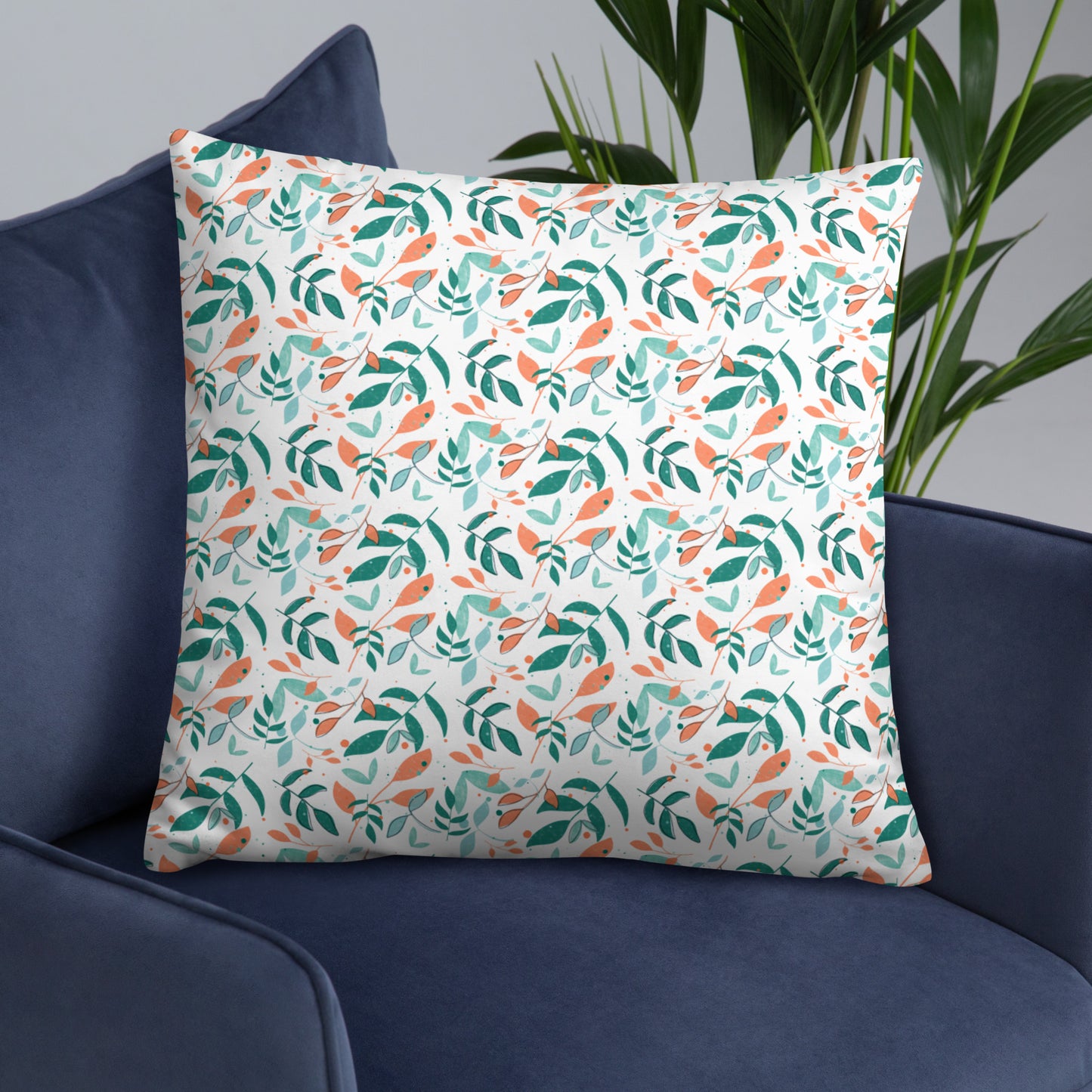 Basic Pillow, Leaves white