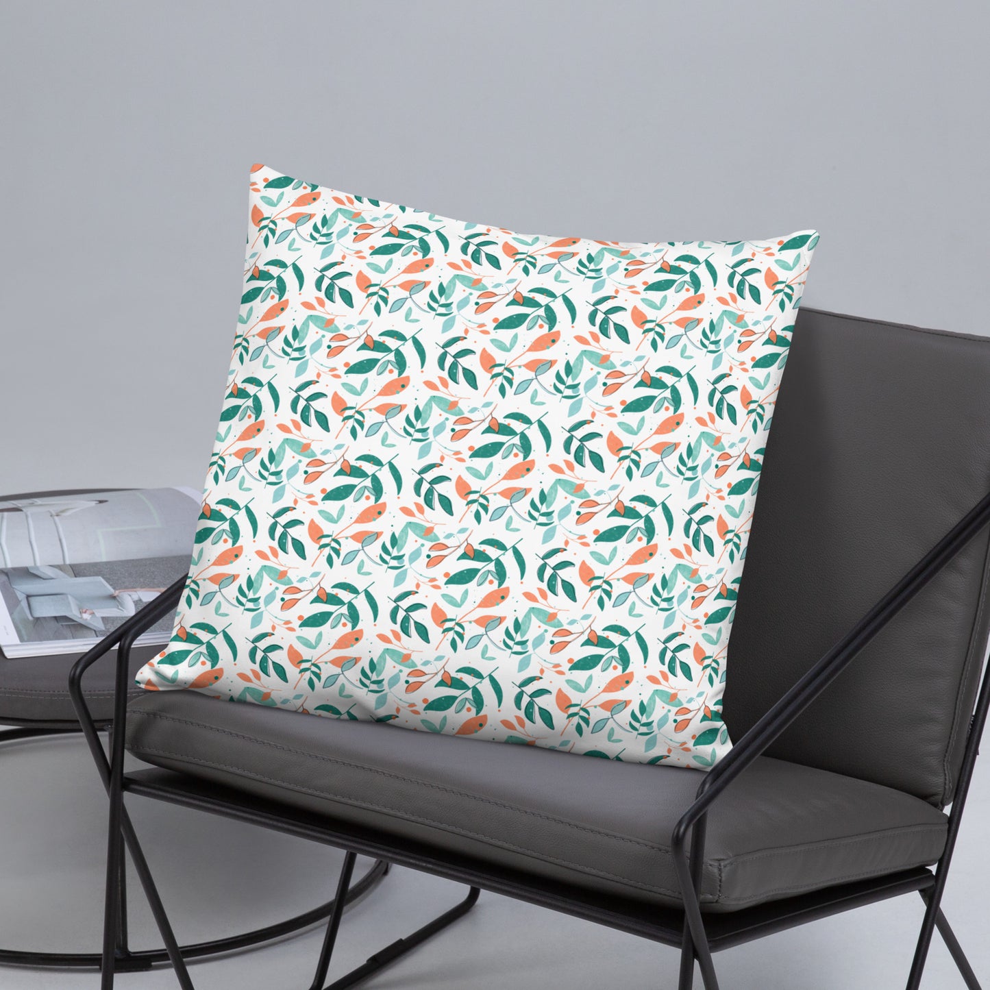 Basic Pillow, Leaves white