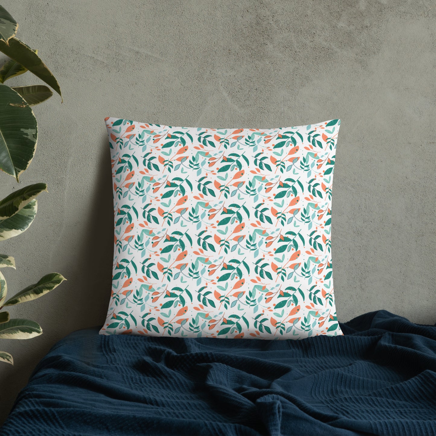 Basic Pillow, Leaves white