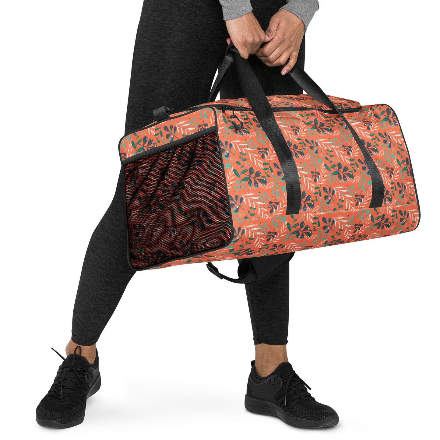 Duffle bag, Leaves orange