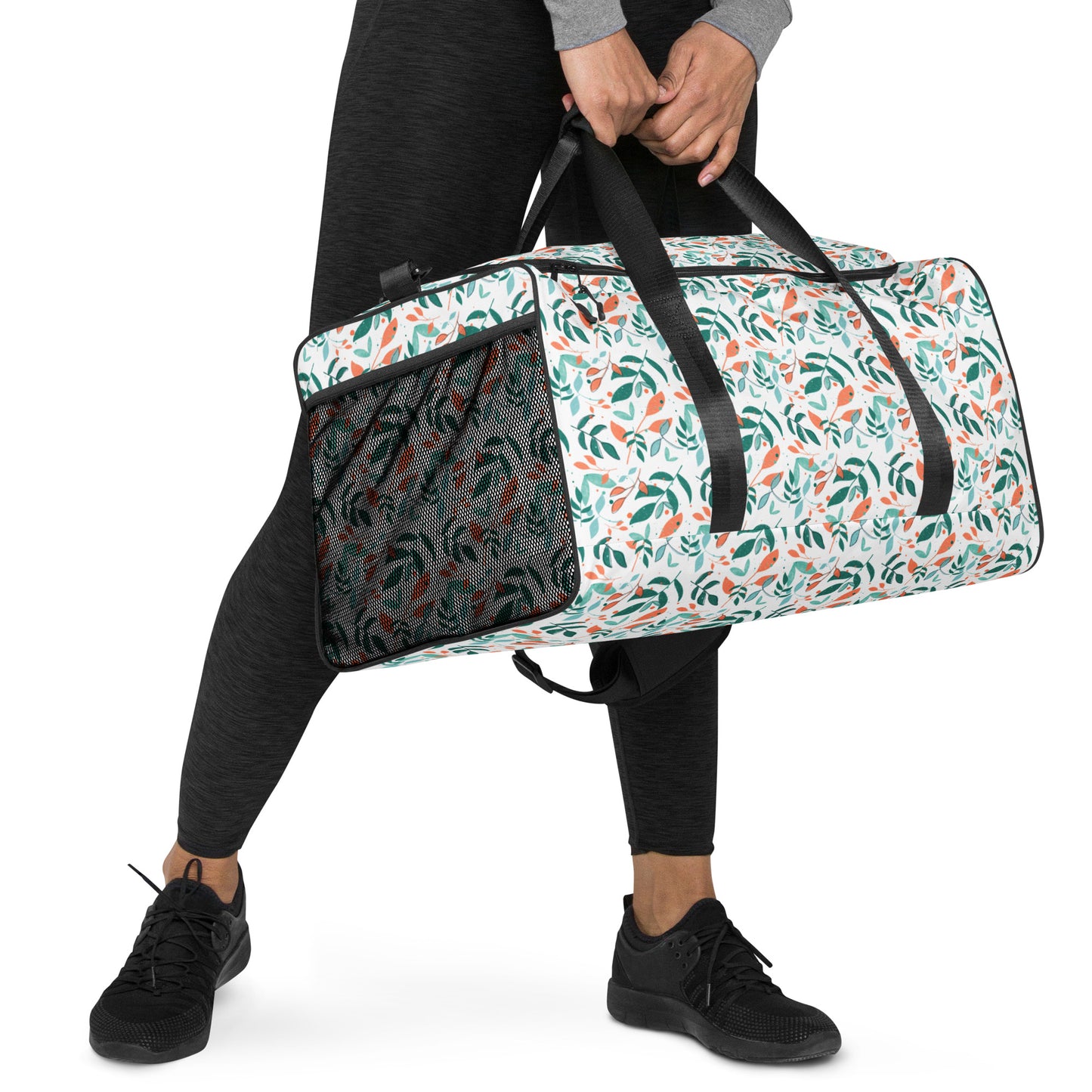 Duffle bag, Leaves white