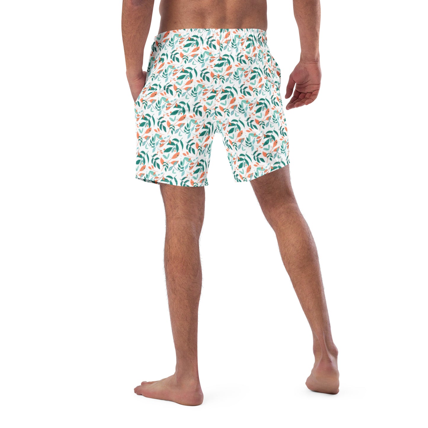 Men's swim trunks, Leaves white