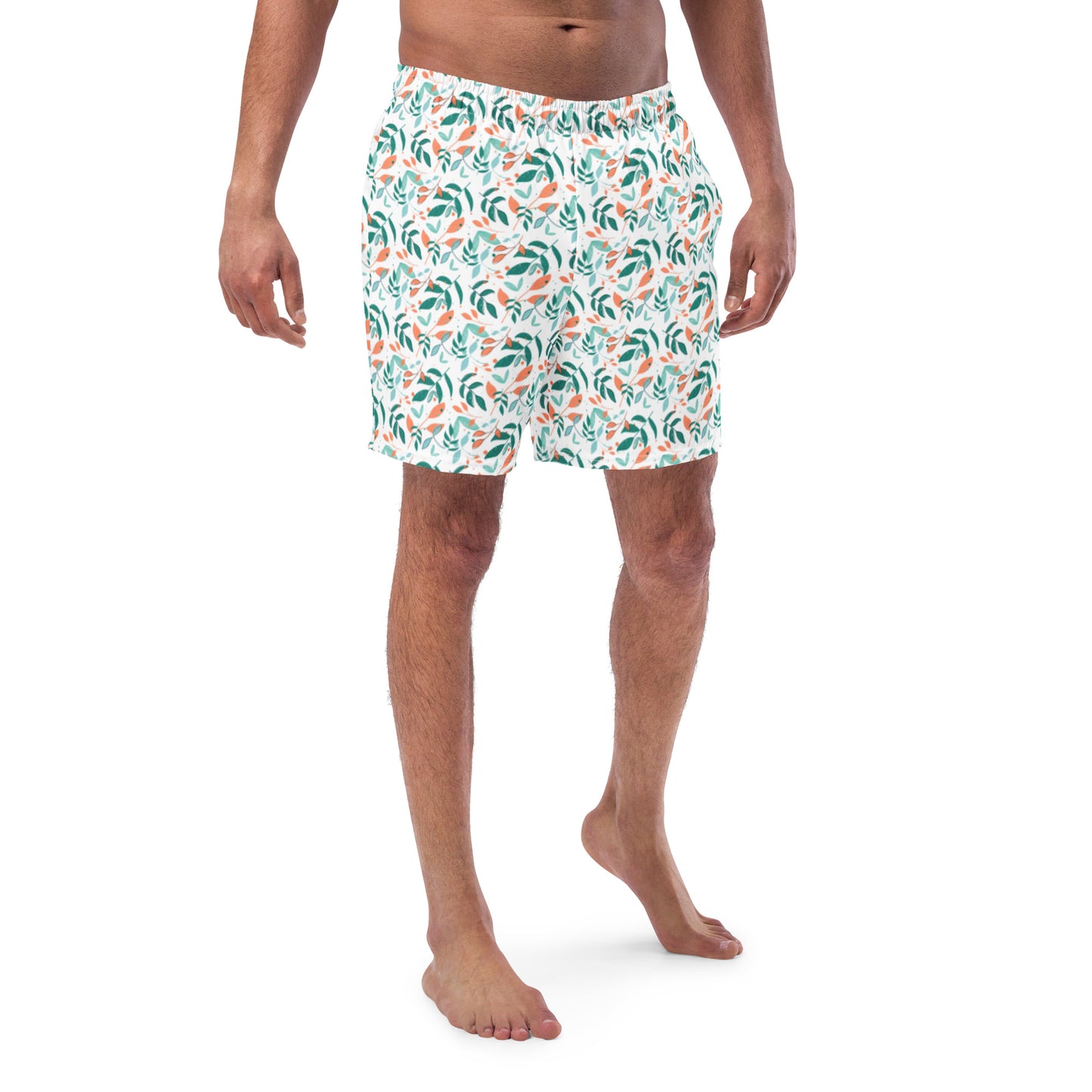 Men's swim trunks, Leaves white