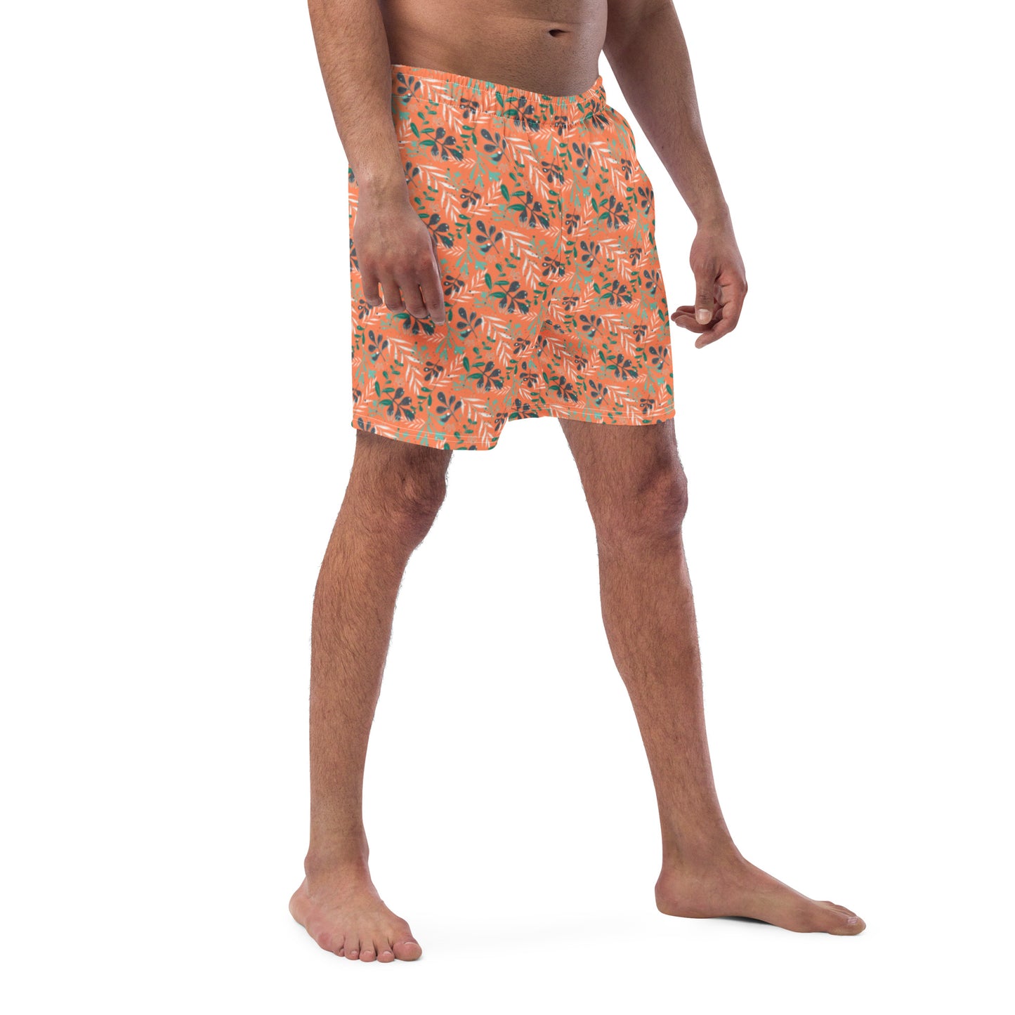 Men's swim trunks, Leaves orange