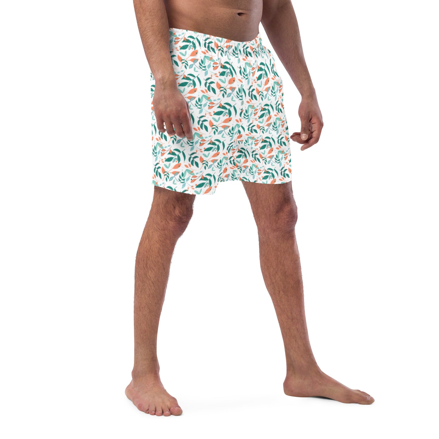 Men's swim trunks, Leaves white