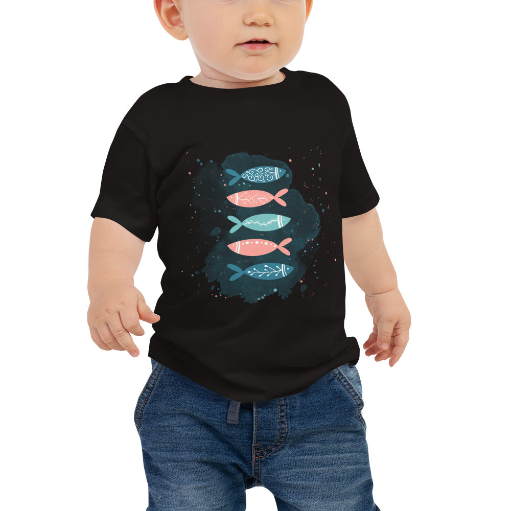 Baby Jersey Short Sleeve Tee, Colorful fish