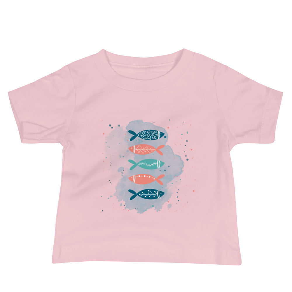 Baby Jersey Short Sleeve Tee, Colorful fish