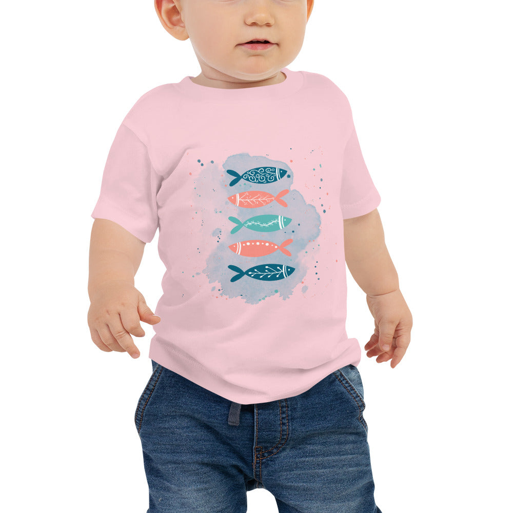 Baby Jersey Short Sleeve Tee, Colorful fish