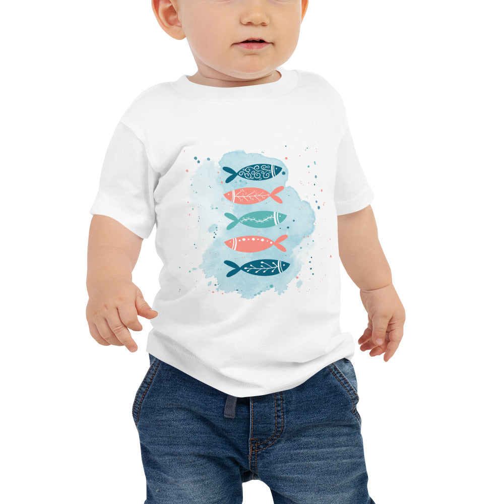 Baby Jersey Short Sleeve Tee, Colorful fish