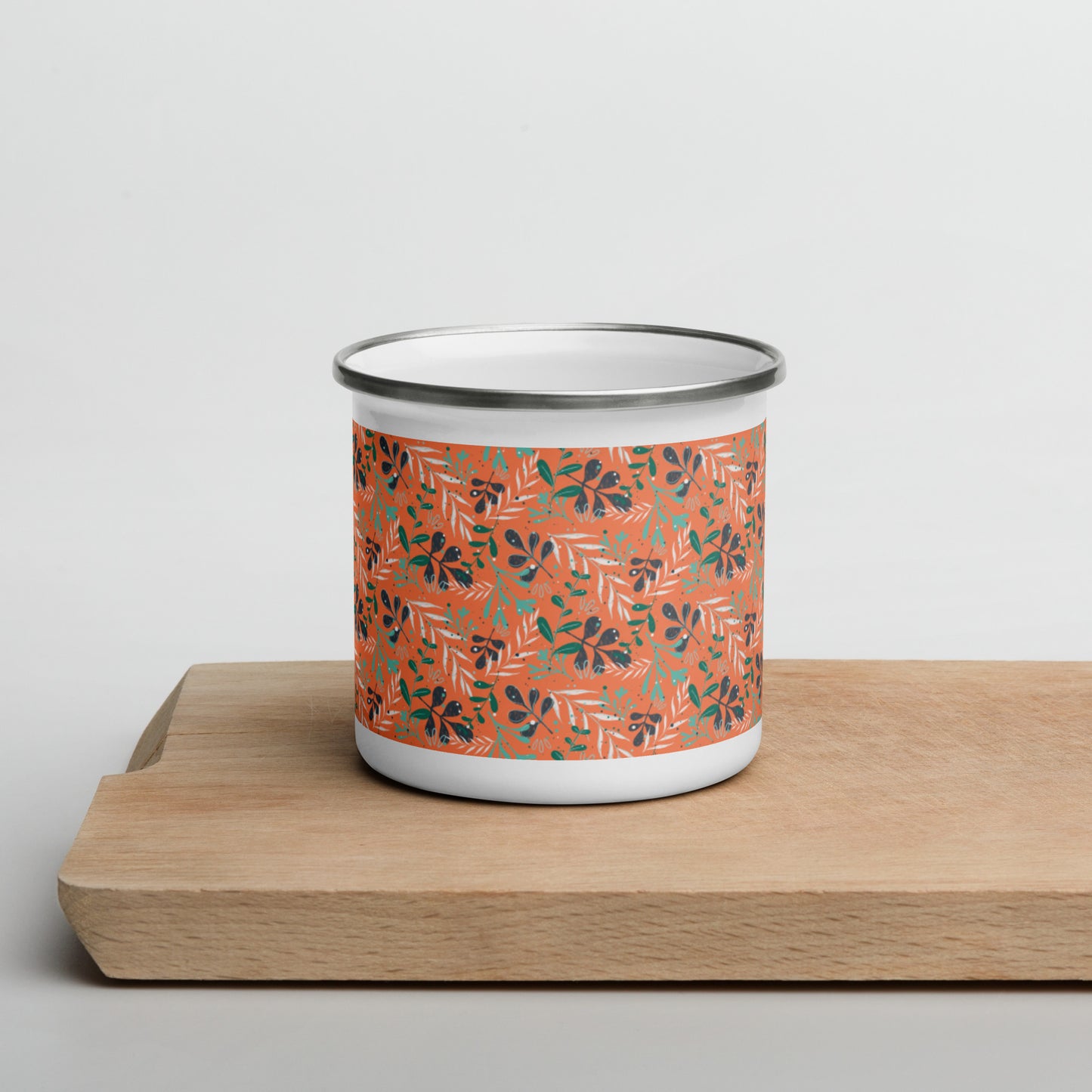 Enamel Mug, Leaves orange