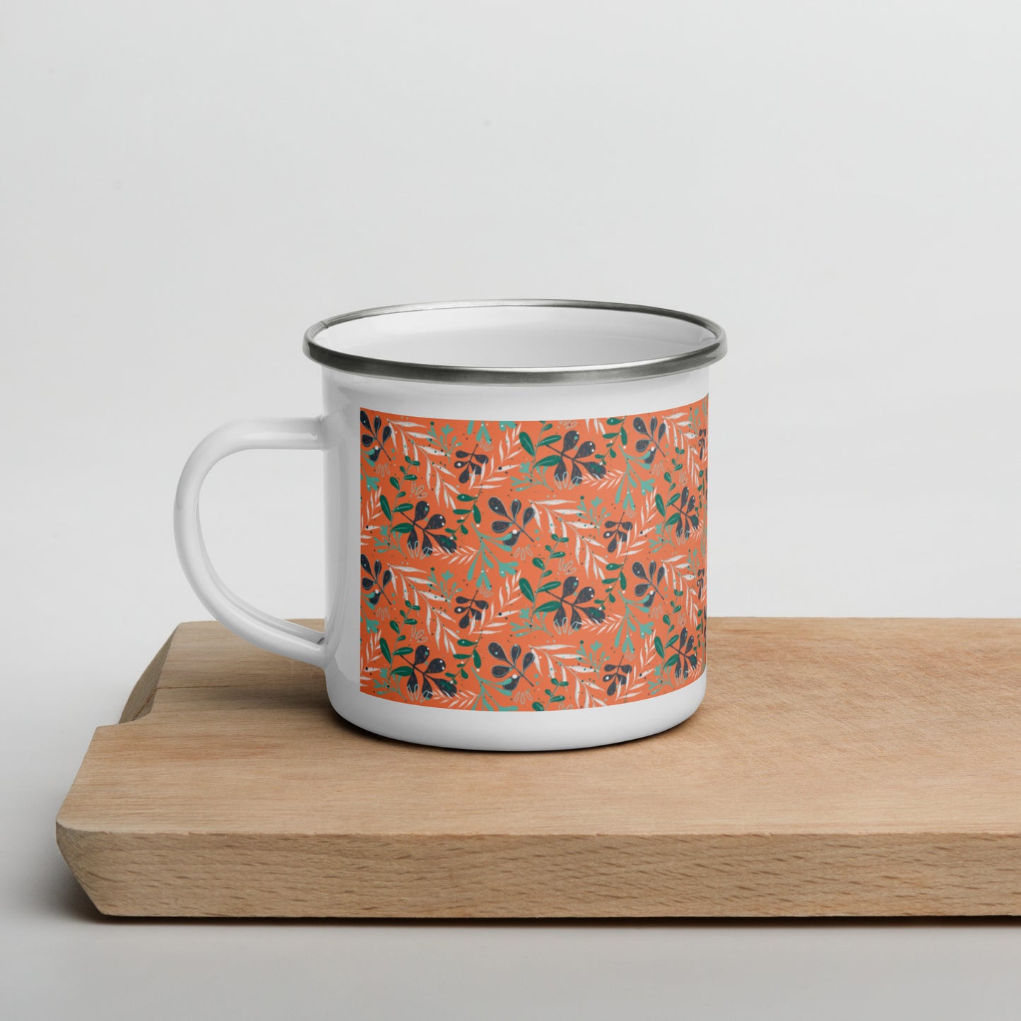 Enamel Mug, Leaves orange