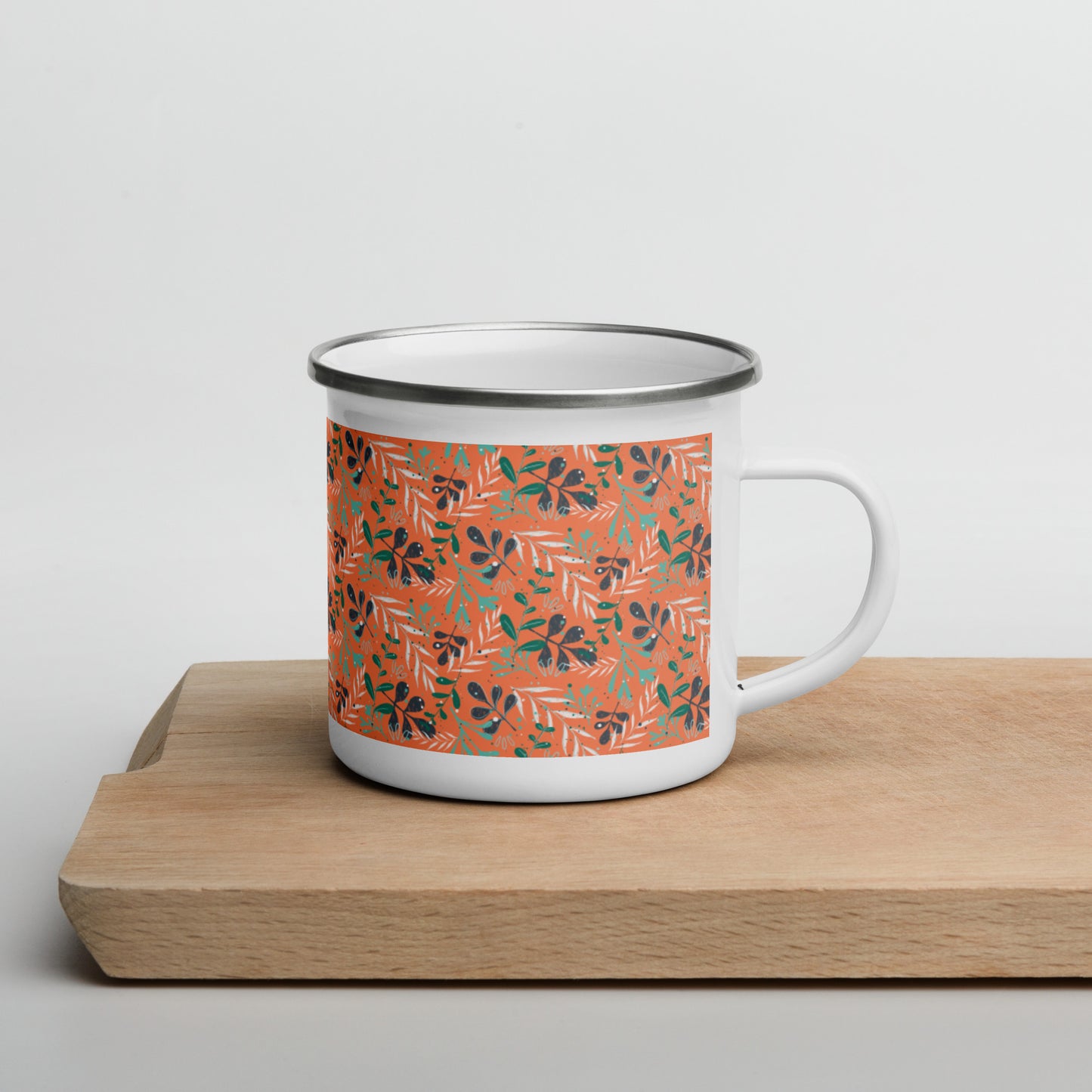 Enamel Mug, Leaves orange