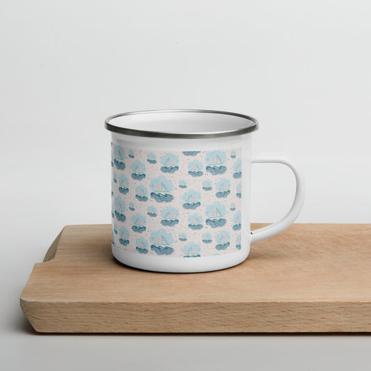 Enamel Mug, Sail boats